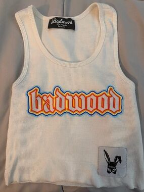 Badwood White bad bunny crop top